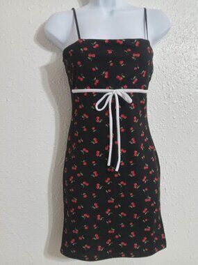 Style tree - Black Print Cherry Mini Dress
